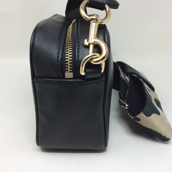 Marc Jacobs Signet Flash Black Smooth Leather Camo Camera Crossbody Bag - Picture 7 of 16